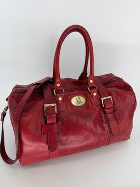 Firenze Prodotto Artigianale Italian Leather Travel Duffle Bag